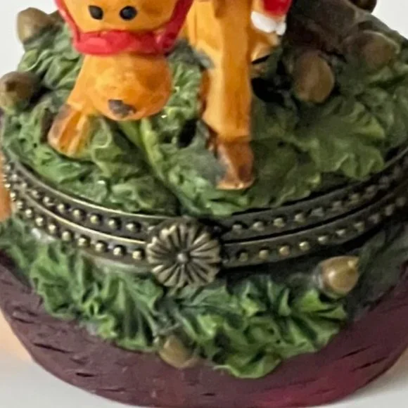 Vintage Whimsical Santa Riding ReindeerTrinket Boxes - Picture 13 of 16